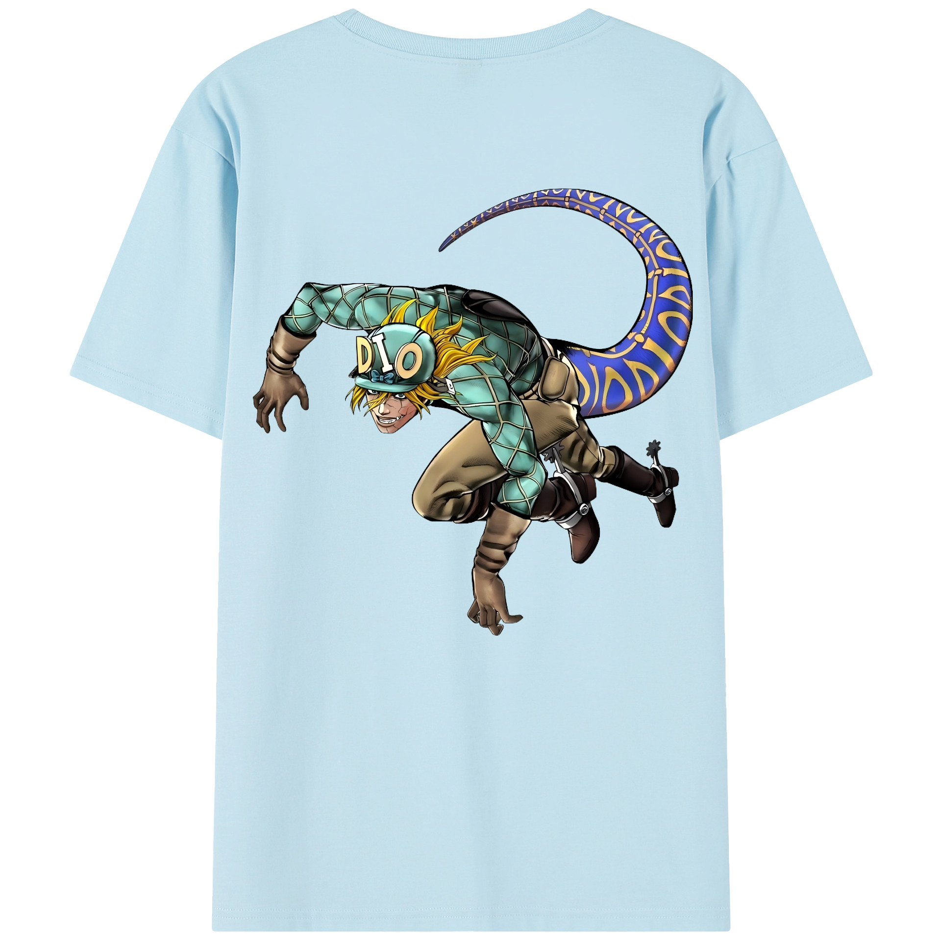 （画像用） ジョジョの奇妙な冒険 ディオ?ブランドー JoJo's Bizarre Adventure Dio Brando 綿100％半袖Tシャツ（背面プリント）